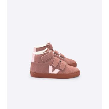 Veja ESPLAR MID FURED SUEDE Kids' High Tops Pink | NZ 688QMA